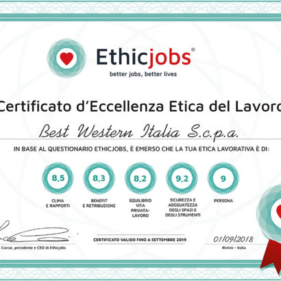 Certificato Best Western Italia